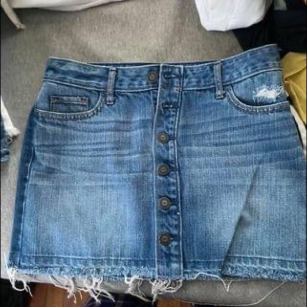Button up denim skirt